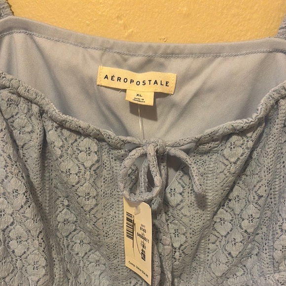 Aeropostale Light Blue Textured Tank Top - Picture 2 of 2